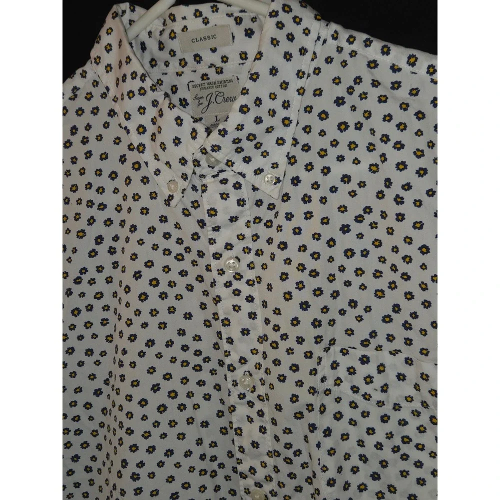 J.‎ Crew Classic Floral Print Short Sleeve Button Down Shirt Mens Large